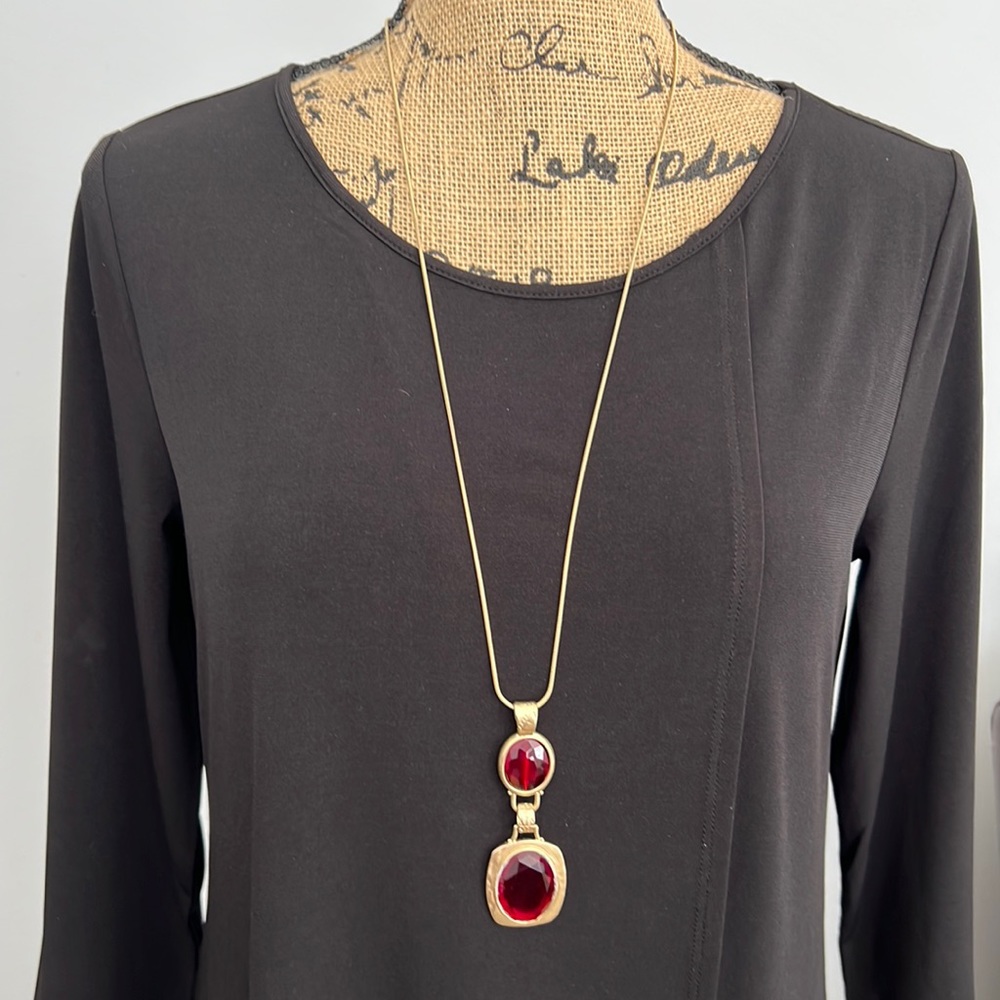 WHBM Red Gem Pendant Necklace